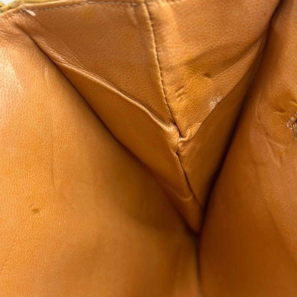 Morris Moskowitz MM Supreme Tan Leather Large Wristlet Zip Clutch Bag